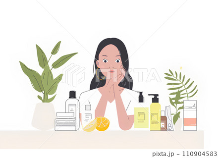 スキンケアをする女性-2 110904583