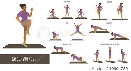 Healthy man doing cardio workout 110904789