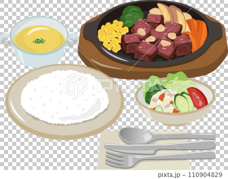 一口蒜蓉牛排丁午餐套餐 110904829