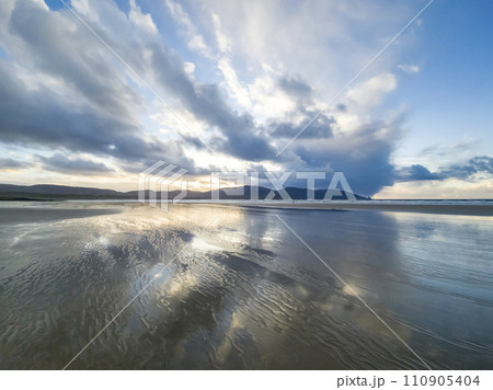 Sand storm at Dooey beach by Lettermacaward in County Donegal - Ireland 110905404