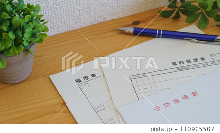 履歴書・職務経歴書と封筒│就職活動イメージ 110905507