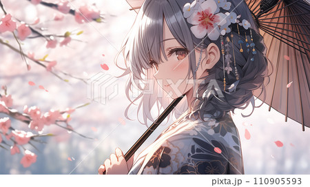 桜が満開の季節 成人式「AI生成画像」 桜が満開の季節 成人式「AI生成画像」 110905593