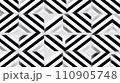 幾何学模様の背景素材壁紙_白黒 110905748