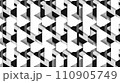 幾何学模様の背景素材壁紙_白黒 110905749