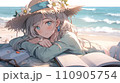 読書をする女性 110905754