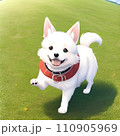 AI-generated content. Happy comic dog in anime manga style. Lovely mascot pet and adorable friend. Joyful cartoon illustration 110905969