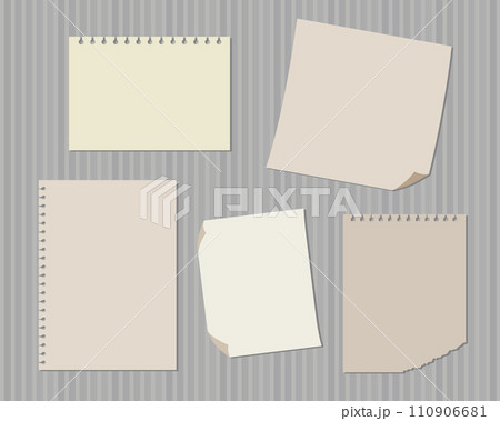 メモ、ノート、付箋のベクター素材 110906681
