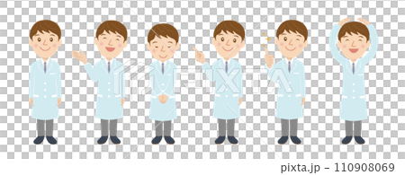 Doctor, researcher, man, facial expression, set, vector Doctor, researcher, man, facial expression, set, vector 110908069