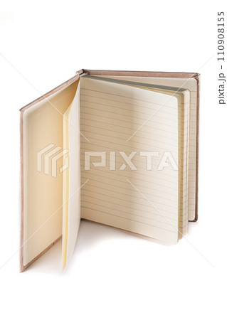close up of a blank velour fluffy notebook on white background with clipping path 110908155