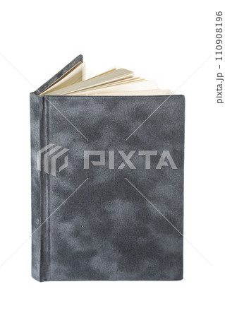 close up of a blank velour fluffy notebook on white background with clipping path close up of a blank velour fluffy notebook on white background with clipping path 110908196