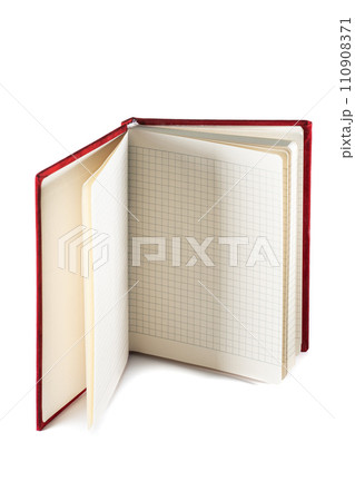 close up of a blank velour fluffy notebook on white background with clipping path 110908371