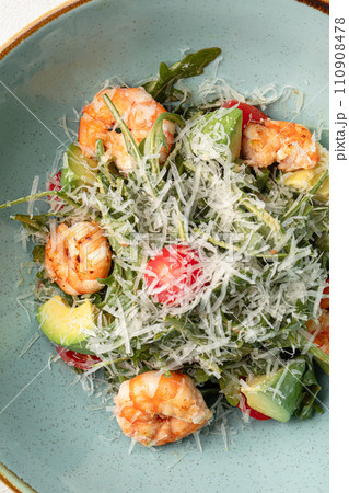 Portion of caesar salad with shrimp Portion of caesar salad with shrimp 110908478