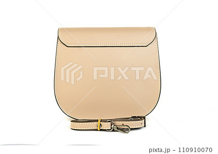 beige leather bag isolated on white background. minimalist purse ,handbag beige leather bag isolated on white background. minimalist purse ,handbag 110910070