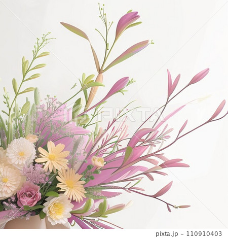 AIで生成したカラフルなフラワーアレンジメント 110910403