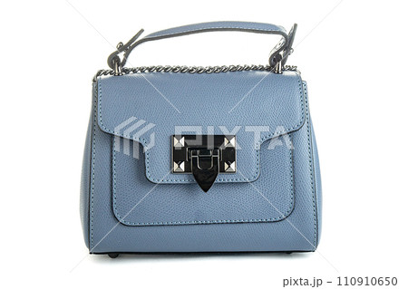 Blue fashion purse handbag on white background isolated 110910650