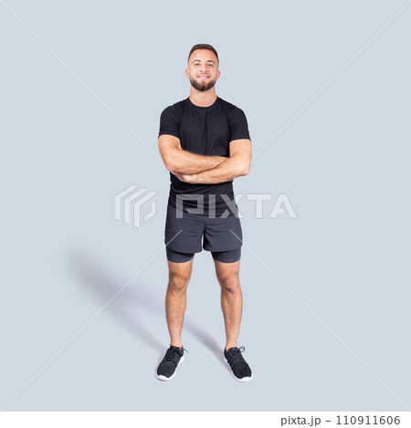 Glad calm confident attractive strong millennial caucasian man professional coach 110911606