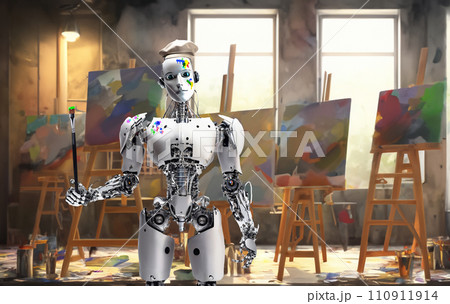 絵を描くロボット ロボット AI 芸術 芸術家ロボット アートロボット
