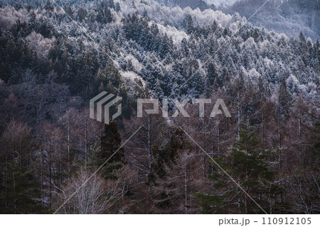 淡い雪を纏う山【北安曇郡白馬村】 110912105