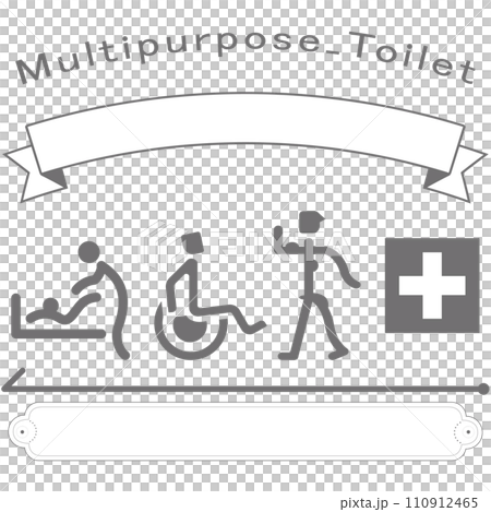 Multipurpose restroom pictogram signboard set Multipurpose restroom pictogram signboard set 110912465