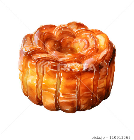 Kouign-Amann bread water color hi quality isolated on white background Kouign-Amann bread water color hi quality isolated on white background 110913365