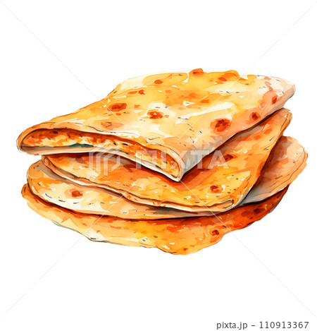 Pita Bread water color hi quality isolated on white background 110913367