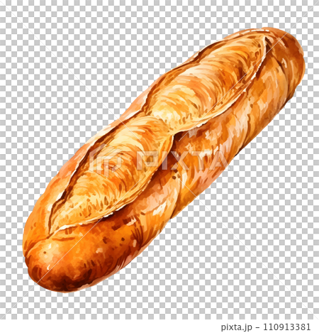 Baguette bread water color hi quality isolated on white background 110913381