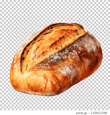 Sourdough bread water color hi quality isolated on white background Sourdough bread water color hi quality isolated on white background 110913396