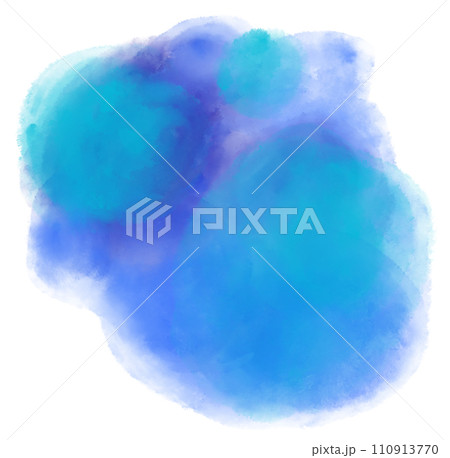Blue cool ocean water tone watercolor bubble brush painting texture art 110913770