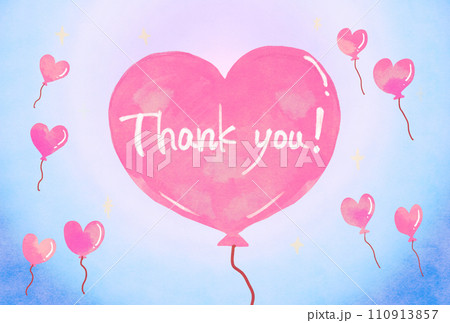 Thank youカード(ハート型の風船) Thank youカード(ハート型の風船) 110913857