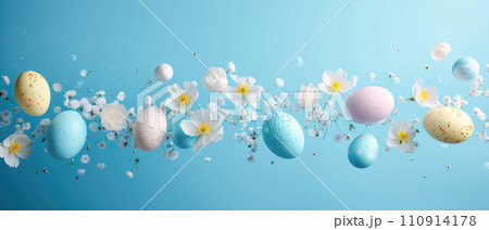 Easter Eggs and Spring Flowers Garland Easter Eggs and Spring Flowers Garland 110914178