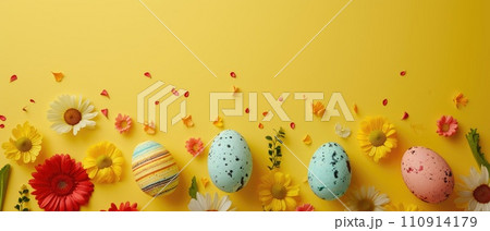 Easter Eggs and Spring Flowers Garland Easter Eggs and Spring Flowers Garland 110914179