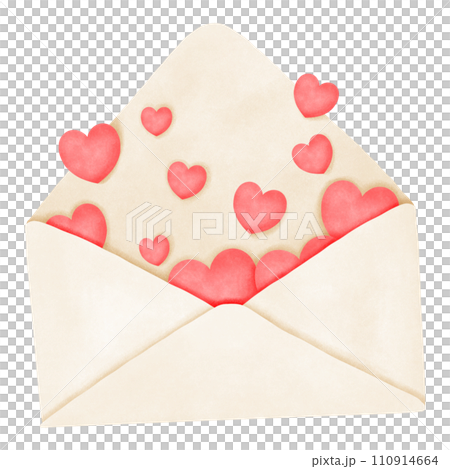 red hearts in envelope 110914664