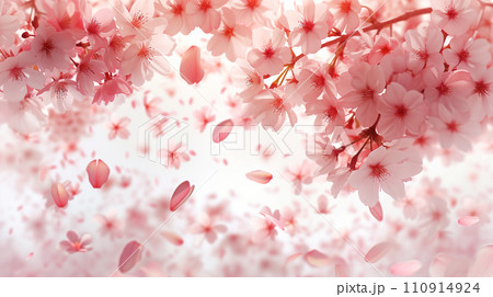 桜の花びらが舞う　generative ai 110914924