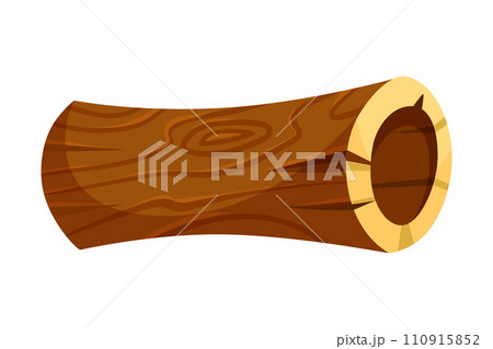 Hollow Log and Old Wood as Landscape Element Vector Illustration Hollow Log and Old Wood as Landscape Element Vector Illustration 110915852