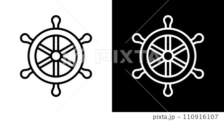 シンプルな船の舵アイコン 110916107