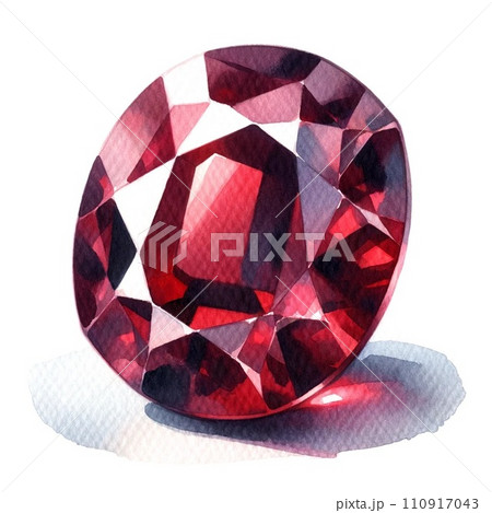 水彩タッチで描いた1月の誕生石ガーネットのAI生成画像 110917043