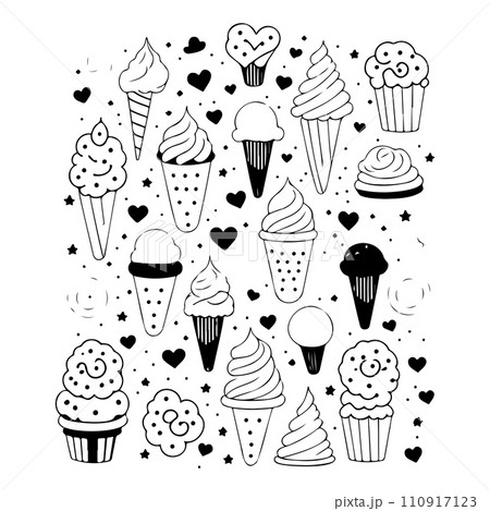 doodle ice cream cake hand draw illustration sketch hand draw doodle ice cream cake hand draw illustration sketch hand draw 110917123