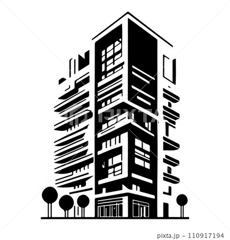 Building apartment illustration sketch hand draw Building apartment illustration sketch hand draw 110917194