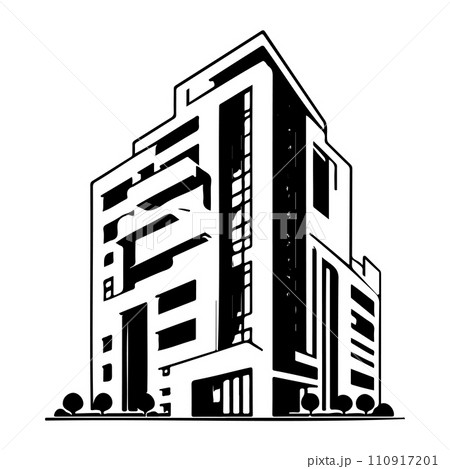 Building apartment illustration sketch hand draw 110917201