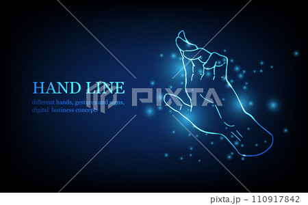 Human hand line, different hands, gestures and signs, digital business concept, futuristic digital innovation background vector illustration. Human hand line, different hands, gestures and signs, digital business concept, futuristic digital innovation background vector illustration. 110917842