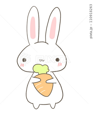 にんじん持つうさぎのイラスト素材 [110918263] - PIXTA