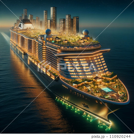 巨大なクルーズ船 110920244