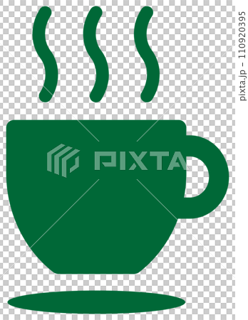 コーヒーカップのアイコン 緑 コーヒーカップのアイコン 緑 110920395