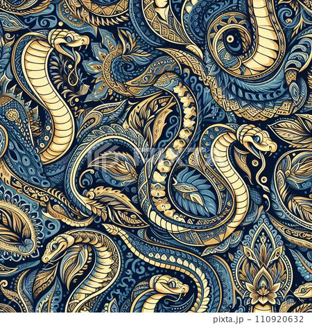 ペイズリー柄のコブラ壁紙 110920632