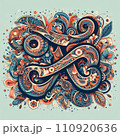 ペイズリー柄デザイン 110920636