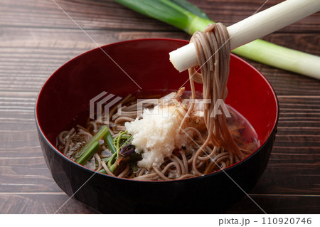 大内宿名物のねぎそば 大内宿名物のねぎそば 110920746