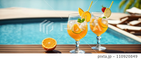 Refreshing Summer Drink by the Pool Refreshing Summer Drink by the Pool 110920849