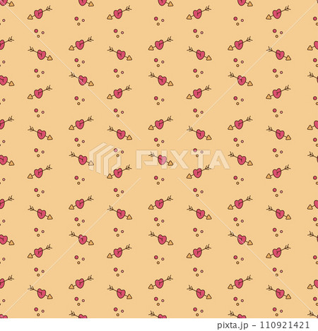 Seamless pattern with cute y2k arrow. Cartoon doodle vector illustration. 110921421
