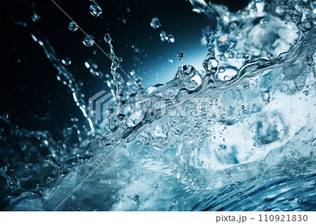 水の中に落ちる水滴のイラスト素材 [110921830] - PIXTA