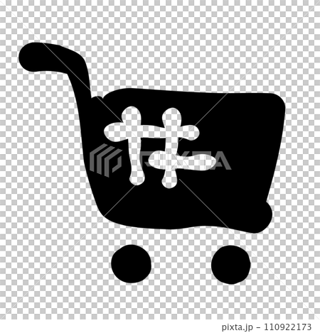 Hand drawn style cute shopping cart icon Hand drawn style cute shopping cart icon 110922173